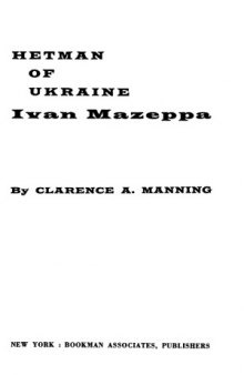 Hetman of Ukraine.  Ivan Mazeppa