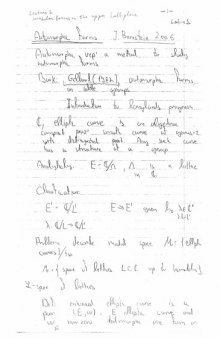 Lectures on automorphic forms [handwritten notes]