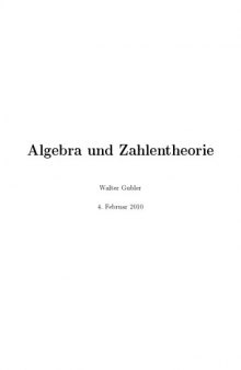 Algebra und Zahlentheorie [Lecture notes]