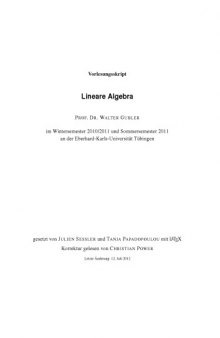 Lineare Algebra [Lecture notes]