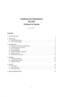 Combinatorial Optimization [Lecture notes]