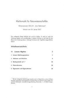 Mathematik für Naturwissenschaftler, Lineare Algebra [Lecture notes]