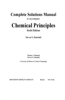 Complete solutions manual to accompany Chemical principles