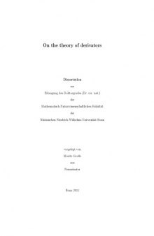On the theory of derivators