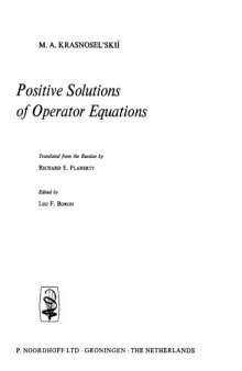 Positive Solutions of Operator Equations.