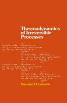 Thermodynamics of Irreversible Processes