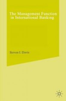 The Management Function in International Banking