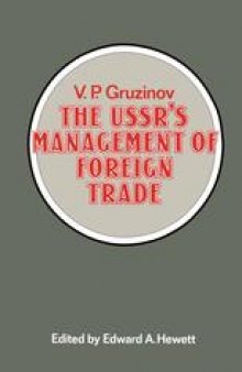 The USSR’s Management of Foreign Trade