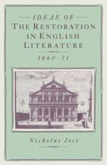 Ideas of the Restoration in English Literature, 1660–71