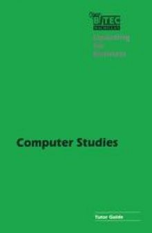 Computer Studies: Tutor Guide
