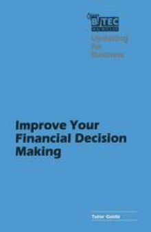 Improve Your Financial Decision Making: Tutor Guide