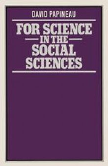 For Science in the Social Sciences