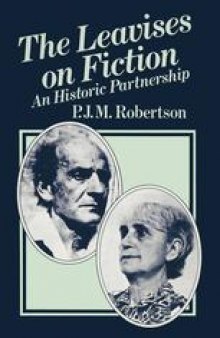 The Leavises on Fiction: An Historic Partnership