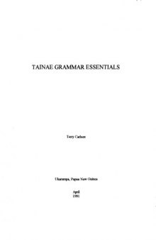 Tainae grammar essentials [draft]