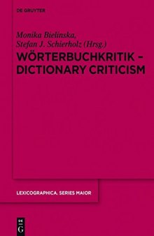 Wörterbuchkritik / Dictionary Criticism