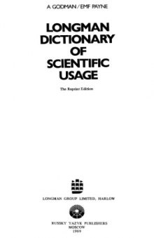 Longman dictionary of scientific usage