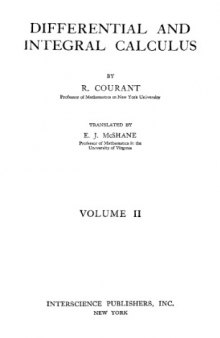 Differential and Integral Calculus. Vol.2