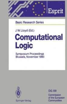 Computational Logic: Symposium Proceedings, Brussels, November 13/14, 1990