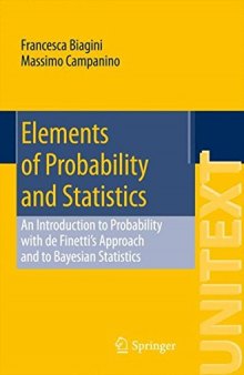 Elements of probability and statistics: de Finetti's approach, Bayesian statistics