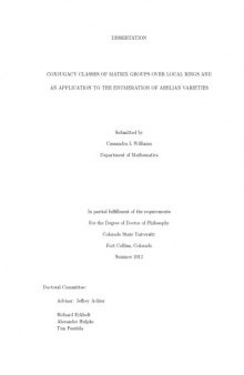 Conjugacy classes of matrix groups over local rings and an application to the enumeration of abelian varieties [PhD thesis]