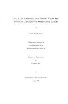 Invariant Polynomials on Tensors Under the Action of a Product of Orthogonal Groups [PhD thesis]