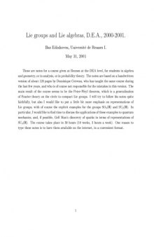 Lie groups and Lie algebras [Lecture notes]