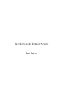 Introducción a la Teoría de Grupos [Lecture notes]