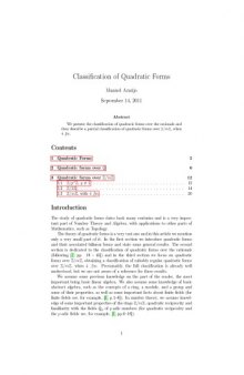 Classification of quadratic forms [expository notes]