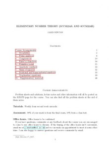 Elementary Number Theory [lecture notes]