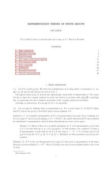 Representation Theory of Finite Groups [expository notes]