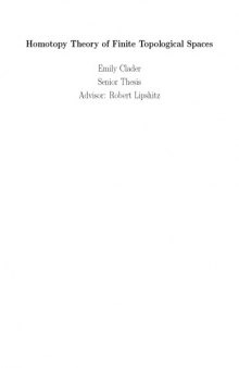 Homotopy Theory of Finite Topological Spaces [thesis]