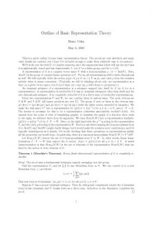 Outline of Basic Representation Theory [expository notes]