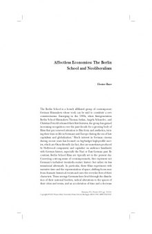Affectless Economies: The Berlin School and Neoliberalism