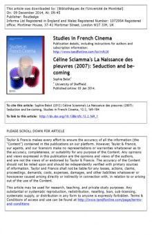 Celine Sciamma’s La Naissance des pieuvres: seduction and becoming