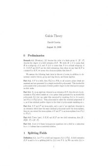 Galois Theory [expository notes]