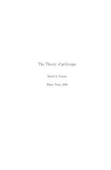 The Theory of p-Groups [Lecture notes]