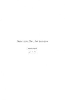 Linear Algebra, Theory And Applications [Lecture notes]