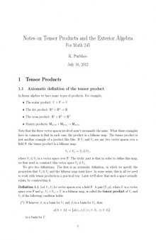 Notes on Tensor Products and the Exterior Algebra [Lecture notes]