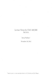Lecture Notes for Combinatorics & Optimization 430/630 Fall 2014 [Lecture notes]