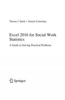 Excel 2016 for Social Work Statistics. A Guide to Solving Practical Problems
