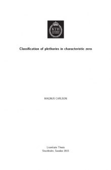Classification of plethories in characteristic zero [BA thesis]
