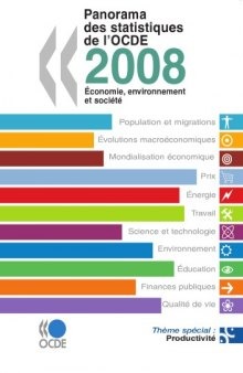 Panorama des statistiques de l’OCDE 2008 : Économie, environnement et société.