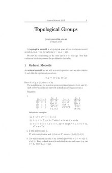 Topological Groups [expository notes]