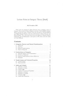 Lecture Notes in Category Theory [Draft]