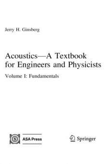 Acoustics-A Textbook for Engineers and Physicists Volume I Fundamentals