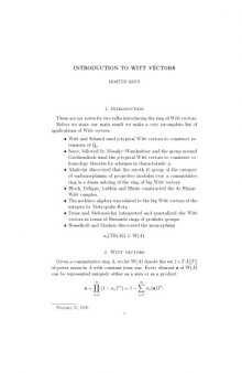 Introduction to Witt vectors