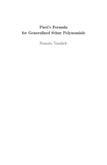 Pieri’s Formula for Generalized Schur Polynomials