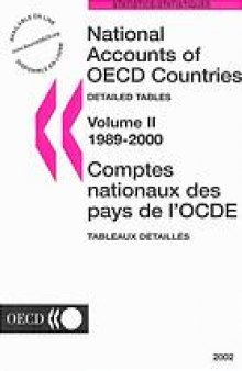 National Accounts of OECD Countries : Vol. II: Detailed Tables 1989-2000.