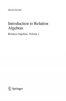 Relation Algebras 1 Introduction to Relation Algebras