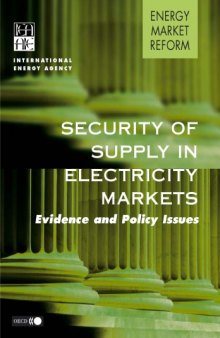 Security of Supply in Electricity Markets : Evidence and Policy Issues.